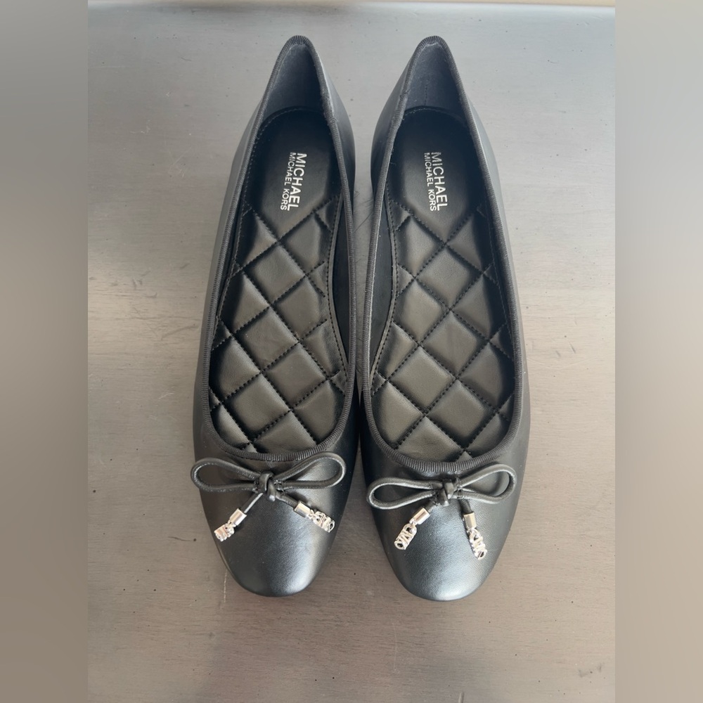 MICHAEL Michael Kors Black Nori Flex Slip On Ballet Flats size 7 NWOT